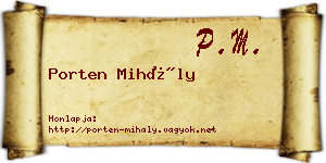 Porten Mihály névjegykártya