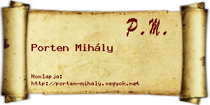 Porten Mihály névjegykártya